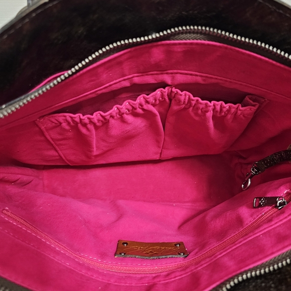 Patricia Nash Burnished Cutout Tooled Tourquoise Adaline Tote w/ Matching Pouch - Picture 5 of 14